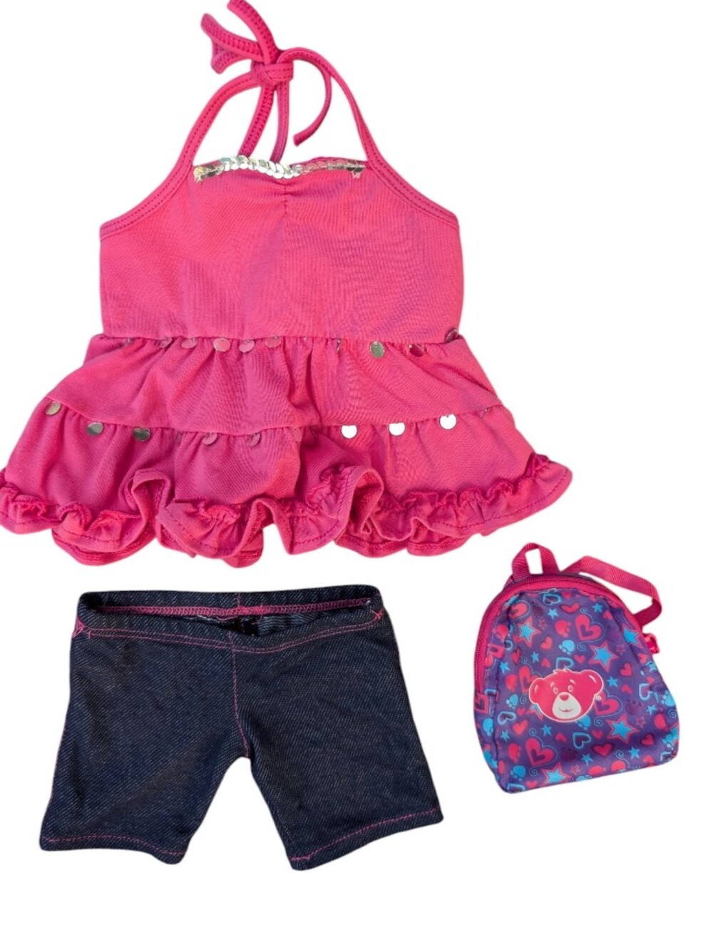 Build-a-Bear Tiered Halter Top, Leggings & Matching Backpack - BAB Not Included